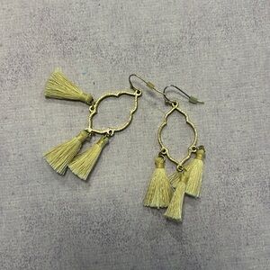 Francesca’s boho cream and gold tassel earrings #boho #earrings #jewelry